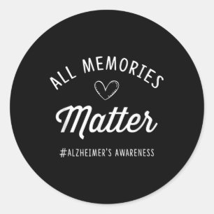 Heimers Awareness Tee Purple Memories Classic Round Sticker