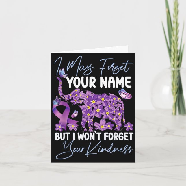 Heimers Dementia Awareness Support Elephant May Card (Front)