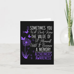 Heimers Disease Awareness Dementia I Wear Purple Card