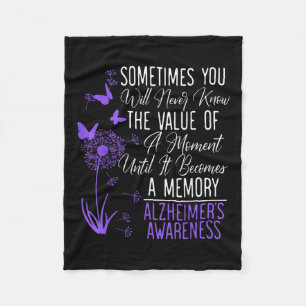 Heimers Disease Awareness Dementia I Wear Purple Fleece Blanket