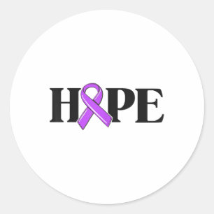 Heimers Shirt For Women Purple Ribbon Awareness Ho Classic Round Sticker