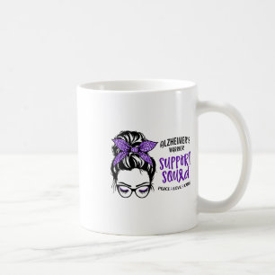Heimers Warrior Awareness Support Squad Messy Bun Coffee Mug