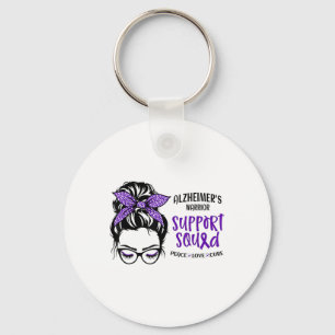 Heimers Warrior Awareness Support Squad Messy Bun Key Ring