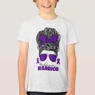 Heimers Warrior For Women Heimer Messy Bun _1  Tri-Blend Shirt
