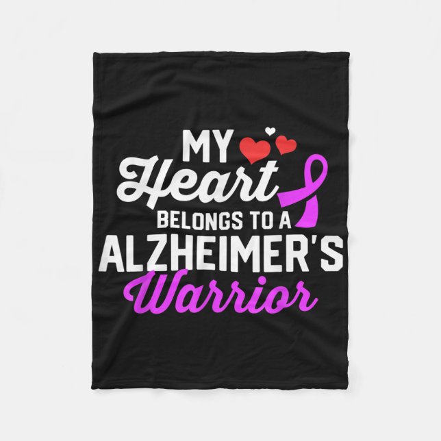 Heimers Warrior Survivor Support Awareness Recover Fleece Blanket (Front)
