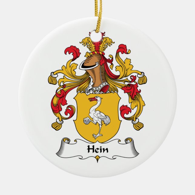 Hein Family Crest Ceramic Tree Decoration (Front)