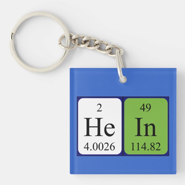 Hein periodic table name keyring (Front)