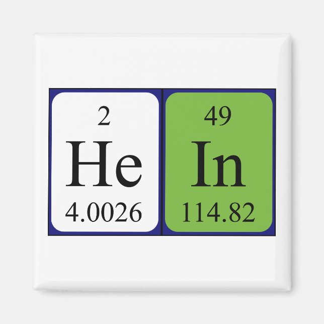 Hein periodic table name magnet (Front)