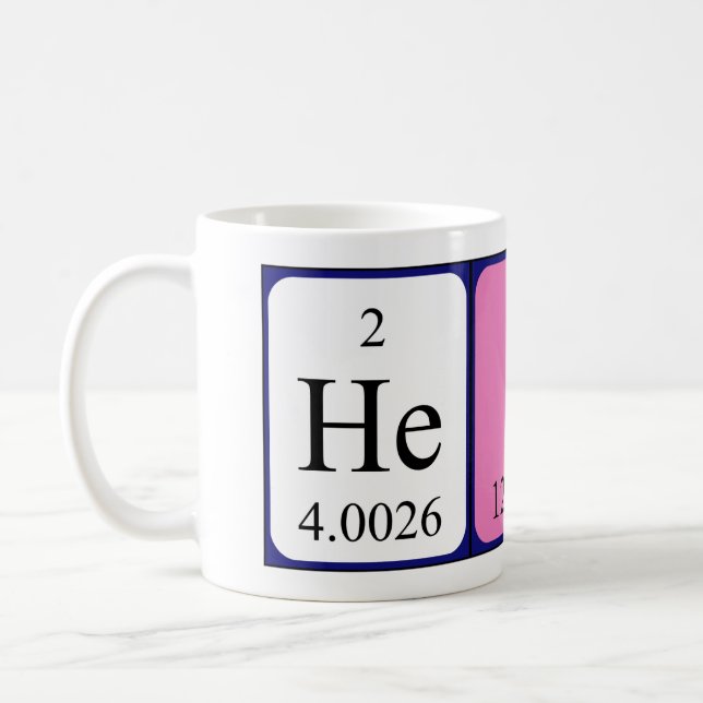 Hein periodic table name mug (Left)