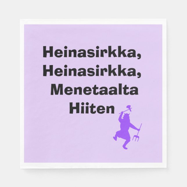  Heinasirkka, Menetaalta Hiiten  St. Urho Napkins (Front)