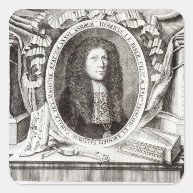 Heinrich Ignaz Franz von Biber Square Sticker (Front)