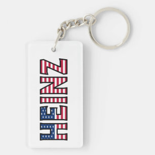 Heinz First Name USA Flag Key Ring