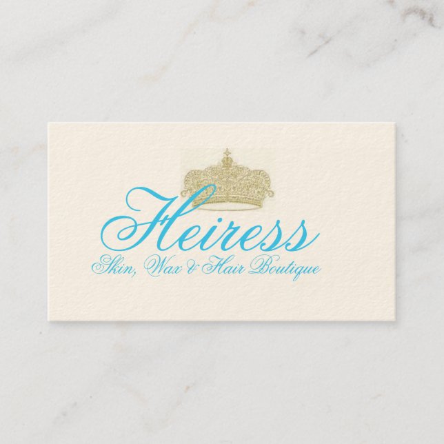 Heiress - Skin, Wax and Hair Business Card (Front)
