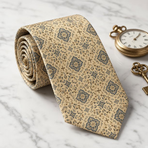 Heirloom Dusty Blue Tile Medallion Tie