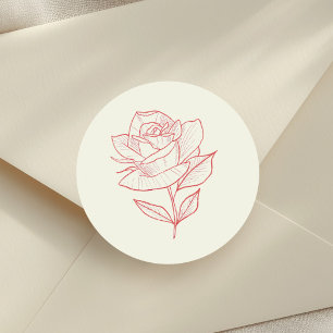 Heirloom Garden Burgundy Rose Wedding Classic Round Sticker