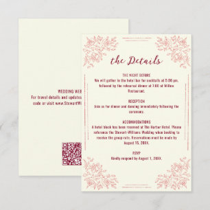 Heirloom Garden Classic Botanical Floral Wedding  Enclosure Card