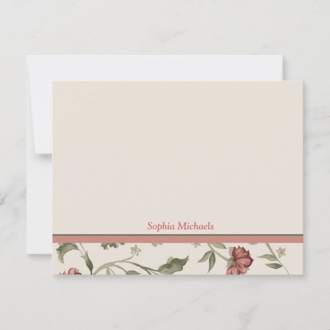 Heirloom Garden Personalised Stationery Note Card (Front)