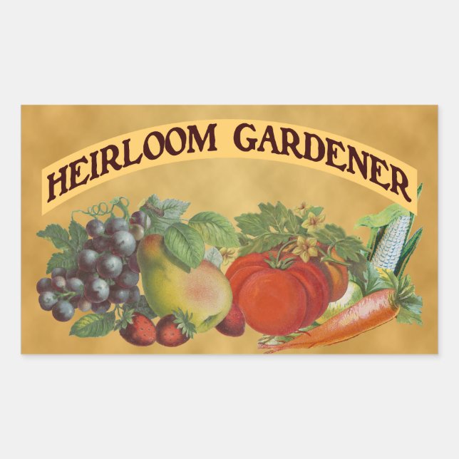 Heirloom Gardener Vintage Art Rectangular Sticker (Front)