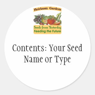 Heirloom Gardens Custom Seed Packet Labels