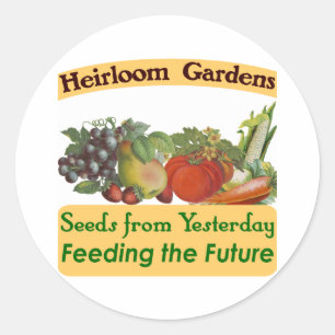Heirloom Gardens Green Saying Classic Round Sticker