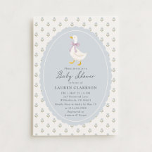 Heirloom Goose Floral Cottage Baby Shower Invitati