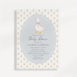Heirloom Goose Floral Cottage Baby Shower Invitati Invitation