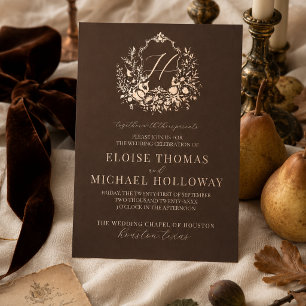 Heirloom Harvest Crest Fall Wedding Invitation