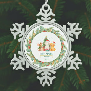 Heirloom Holiday Charm Snowflake Pewter Christmas Ornament