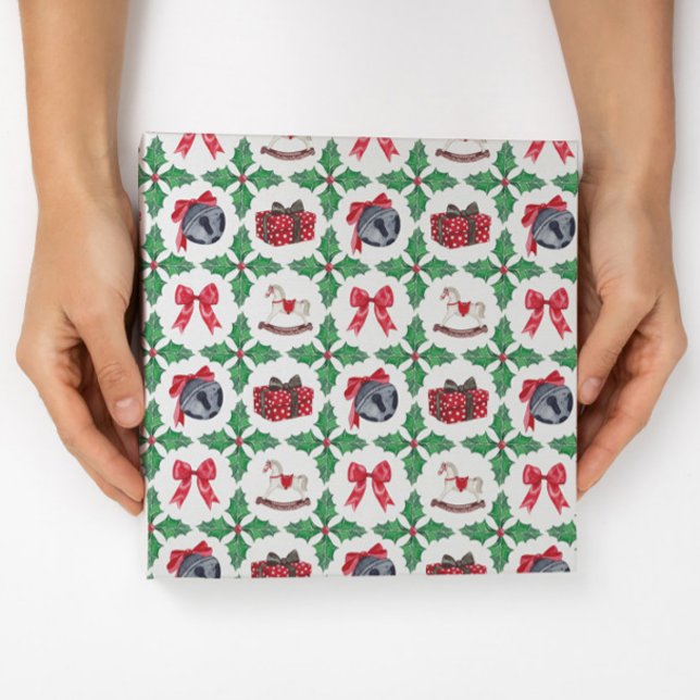 Heirloom Holly Patchwork Christmas Holiday Wrapping Paper (Creator Uploaded)