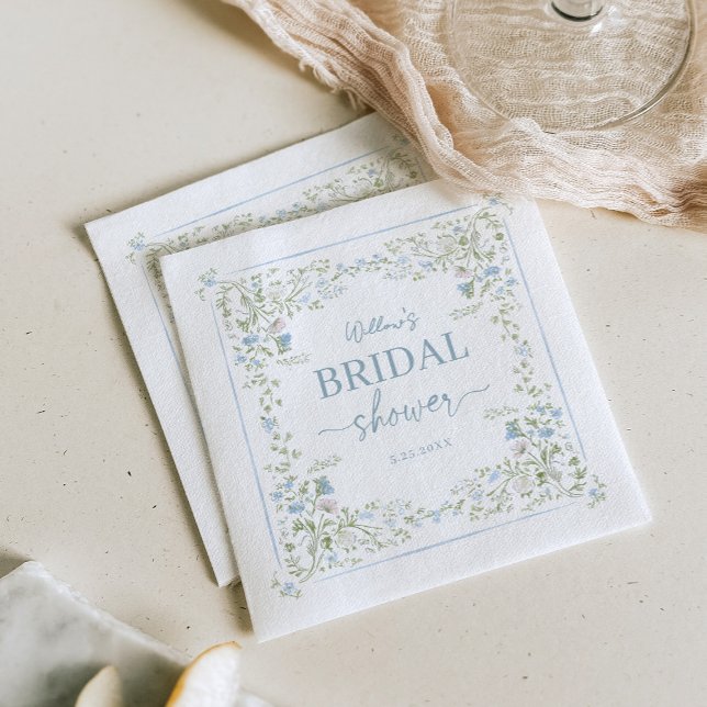 Heirloom Hydrangea Bridal Shower Napkins (Creator Uploaded)