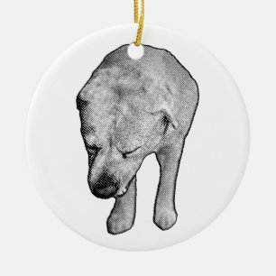 Heirloom Lab with Starry Speckles Ceramic Tree Decoration