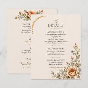 Heirloom Rose Garden Wedding Details Accommodation Enclosure Card