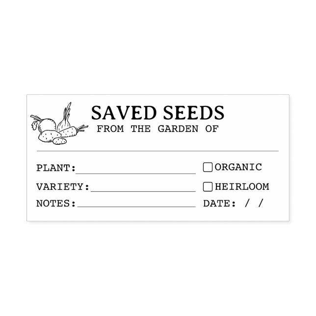Heirloom Seed Saver Packet Rubber Stamp (Imprint)