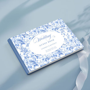 Heirloom Style Navy Roses Toile Guest Book