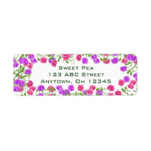 Heirloom Sweet Pea Flowers Label