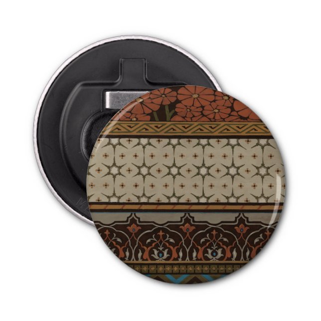 Heirloom Textile with Decorative Patterns Bottle Opener (Front)