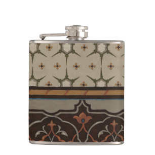 Heirloom Textile with Decorative Patterns Hip Flask