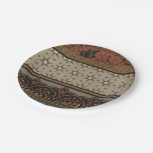 Heirloom Textile with Decorative Patterns Paper Plate