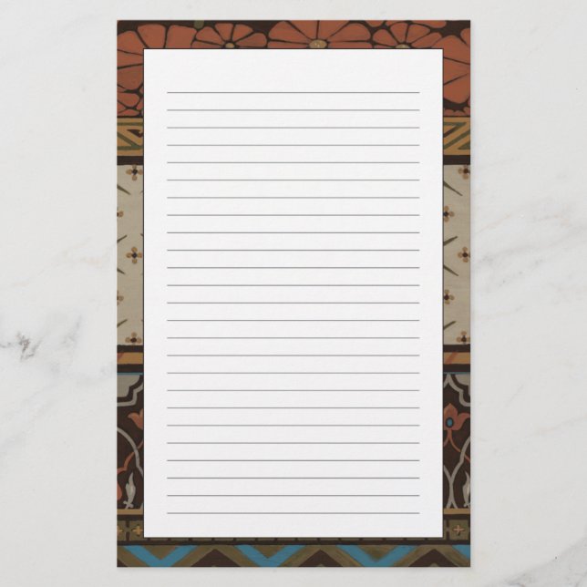 Heirloom Textile with Decorative Patterns Stationery (Front)