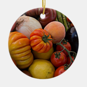 Heirloom Tomatoes Ceramic Tree Decoration