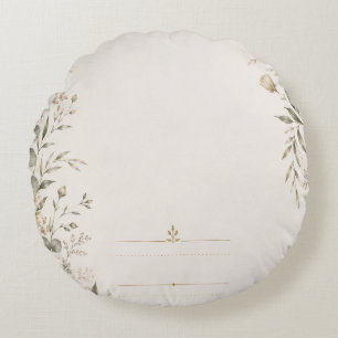 Heirloom Wedding Invitation with Refined Botanical Round Cushion