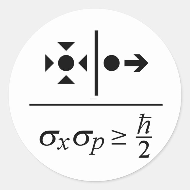 Heisenberg Uncertainty Principle Classic Round Sticker (Front)