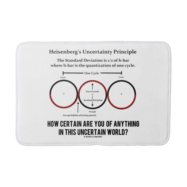 Heisenberg's Uncertainty Principle Physics Humour Bath Mat (Front)