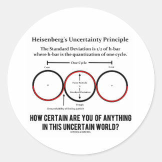 Heisenberg's Uncertainty Principle Physics Humour Classic Round Sticker