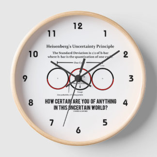 Heisenberg's Uncertainty Principle Physics Humour Clock