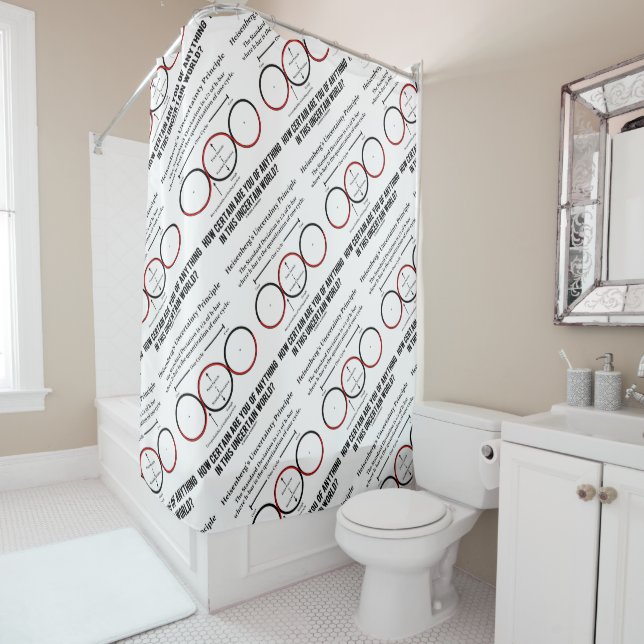 Heisenberg's Uncertainty Principle Physics Humour Shower Curtain (In Situ)
