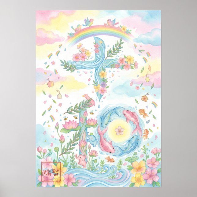 Heiwa: Elegant Calligraphy "Peace" Art260010018 Poster (Front)