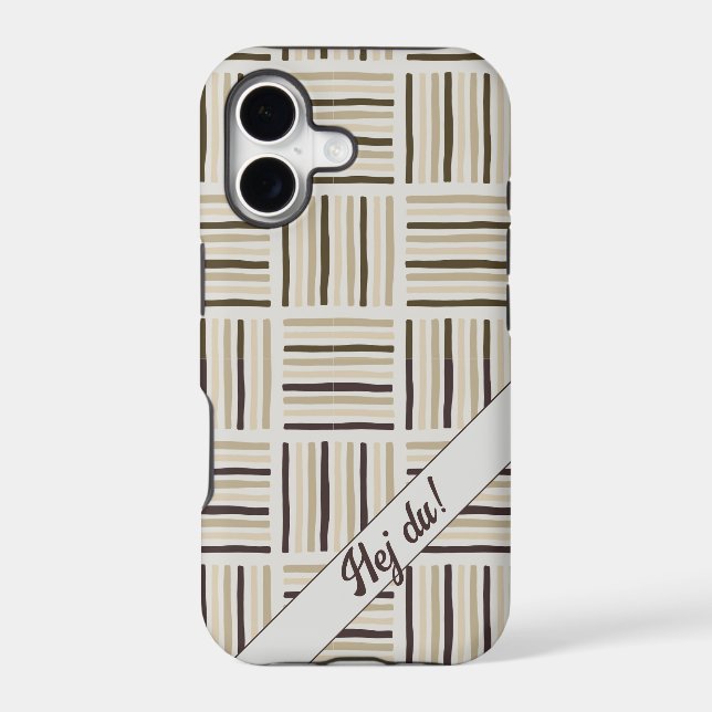 Hej du! Abstract Line Pattern in Brown (Back)