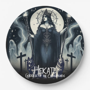 Hekate Goddess of the Crossroads Ghostly Spirits Paper Plate