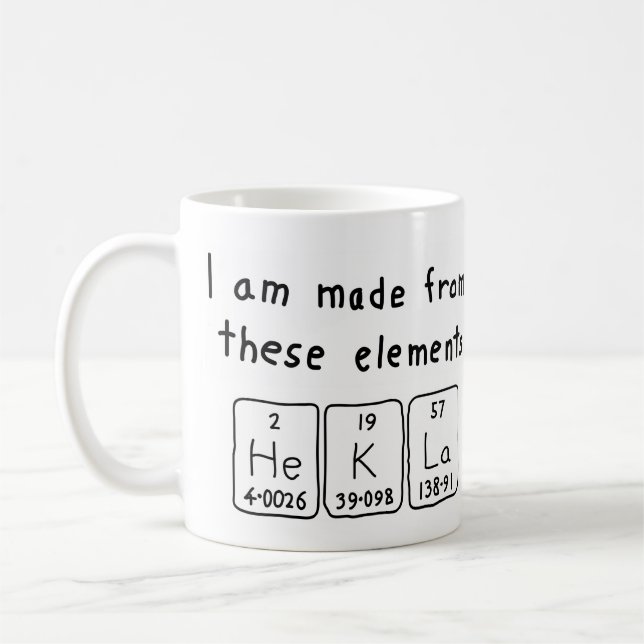 Hekla periodic table name mug (Left)